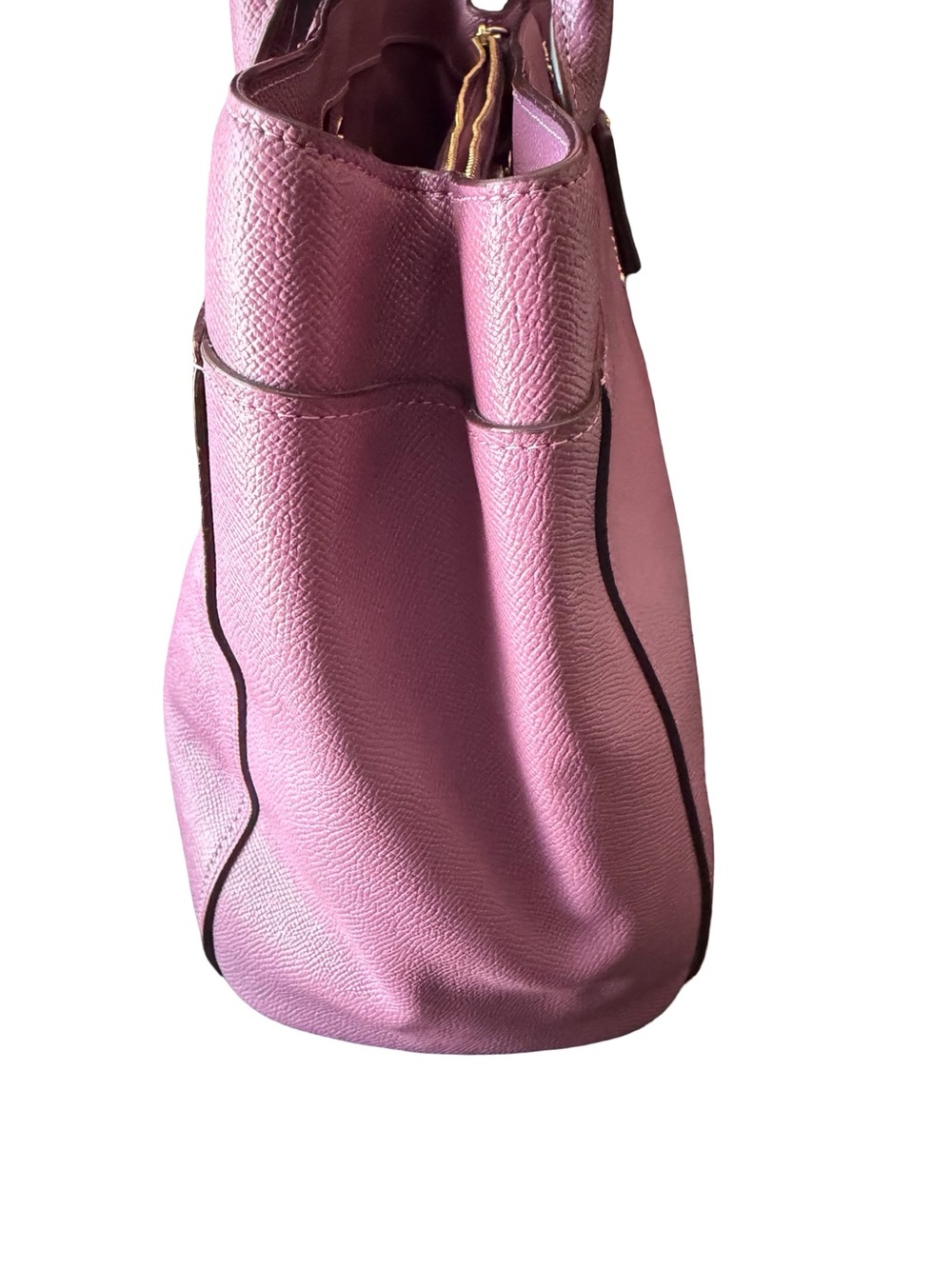 Coach Rose Pink Leather Tote Bag - Signature Logo - Picture 9 of 12